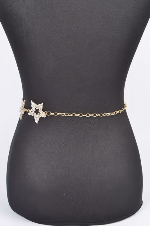 Rhinestone Star Iconic Chain Belt - Image 4
