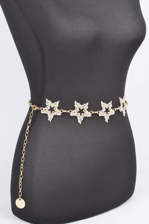 Rhinestone Star Iconic Chain Belt - Image 5