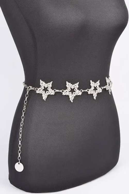 Rhinestone Star Iconic Chain Belt - Image 6