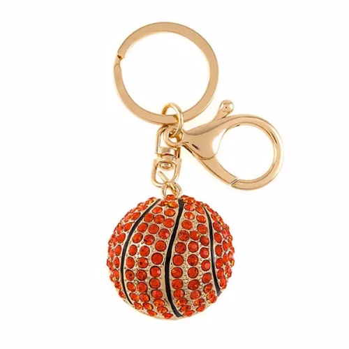 RHINESTONE BASKETBALL KEYCHAIN