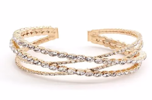 INTERTWINED RHINESTONE CUFF BRACELET