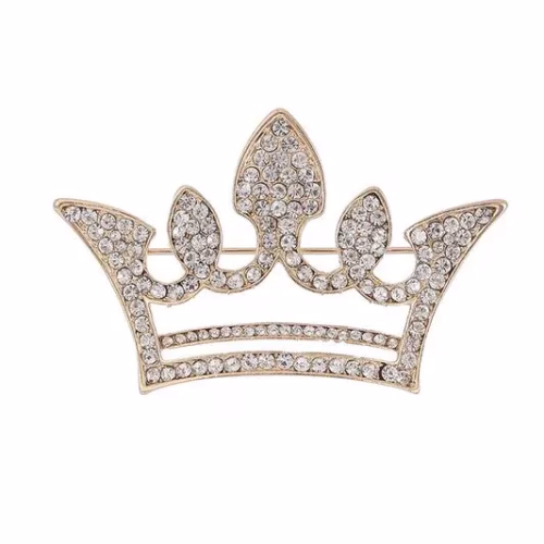 Rhinestone Crown Brooch