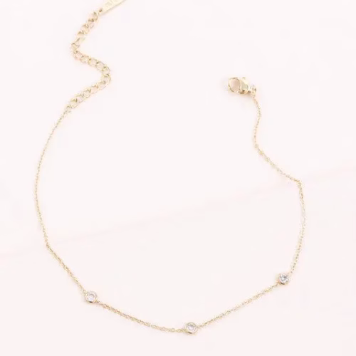Minimal Circle Rhinestone Anklet
