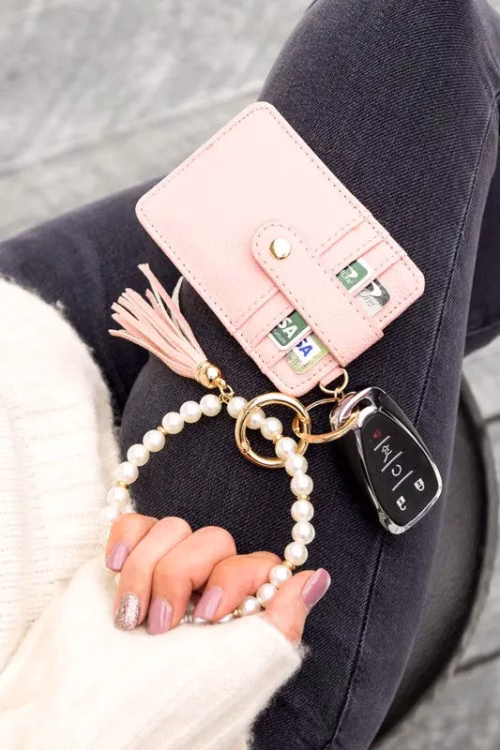 Pearl Key Ring Wallet Bracelet - Image 4
