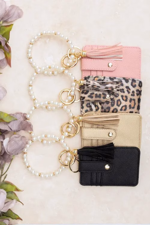 Pearl Key Ring Wallet Bracelet - Image 5