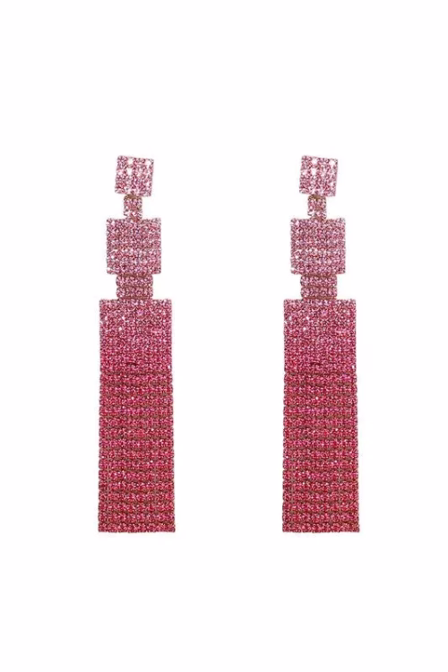 Rhinestone Drop Earrings - Image 2