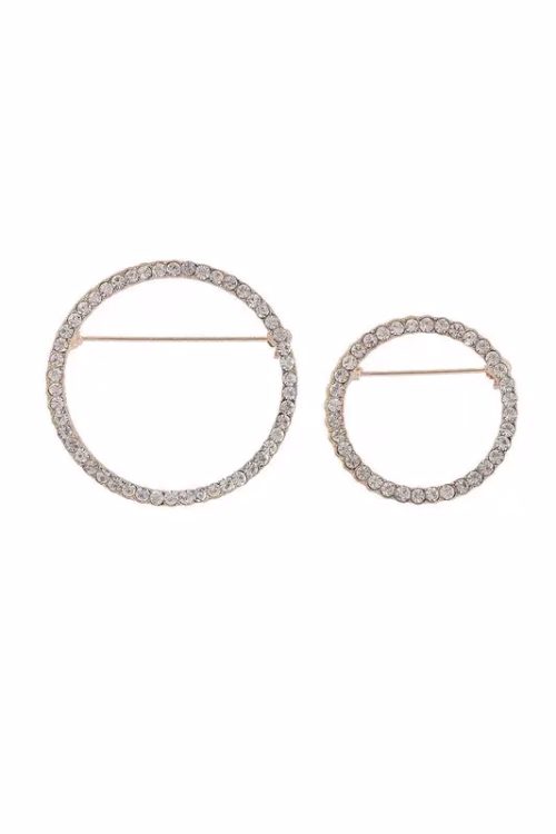 Rhinestone Circle Brooch