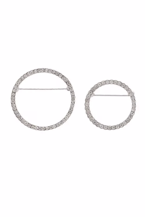 Rhinestone Circle Brooch - Image 2