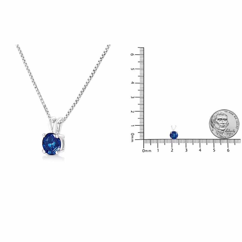 10K White Gold 1/4 Cttw Round Brilliant Cut Lab Grown Diamond 4-Prong Solitaire Pendant Necklace - Image 12