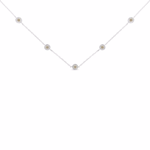 Sterling Silver Diamond Station Necklace (1/2 cttw, I-J Color, I1-I2 Clarity) - Elegant & Timeless