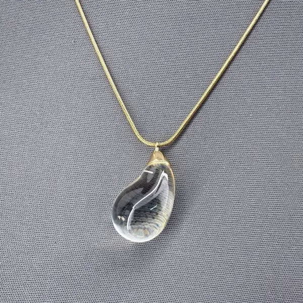 Elegant Double Layer Necklace with Clear Teardrop Pendant in Gold or Silver - Perfect for Any Occasion - Image 6