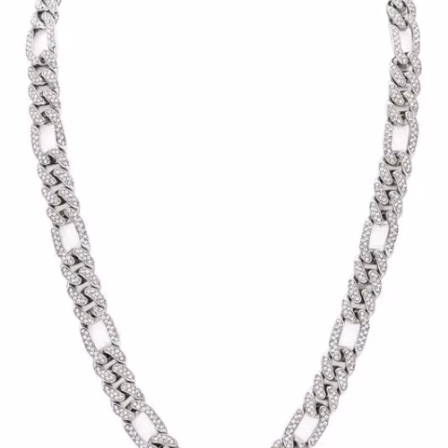 24 Inches Unisex Crystal Cuban Chain Necklace