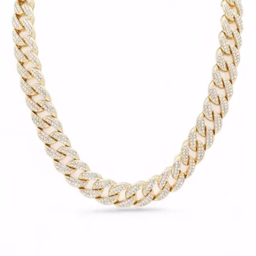 Crystal Statement Cuban Chain Necklace