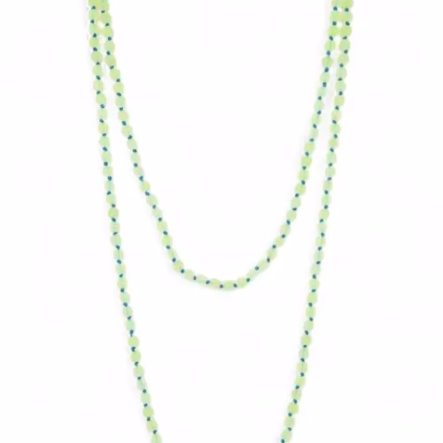 60 Frosted Beads Station Convertible Necklace