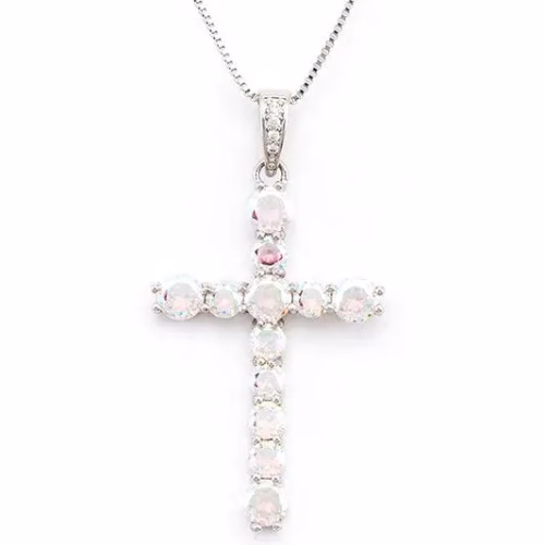 CZ Cross Pendant Necklace