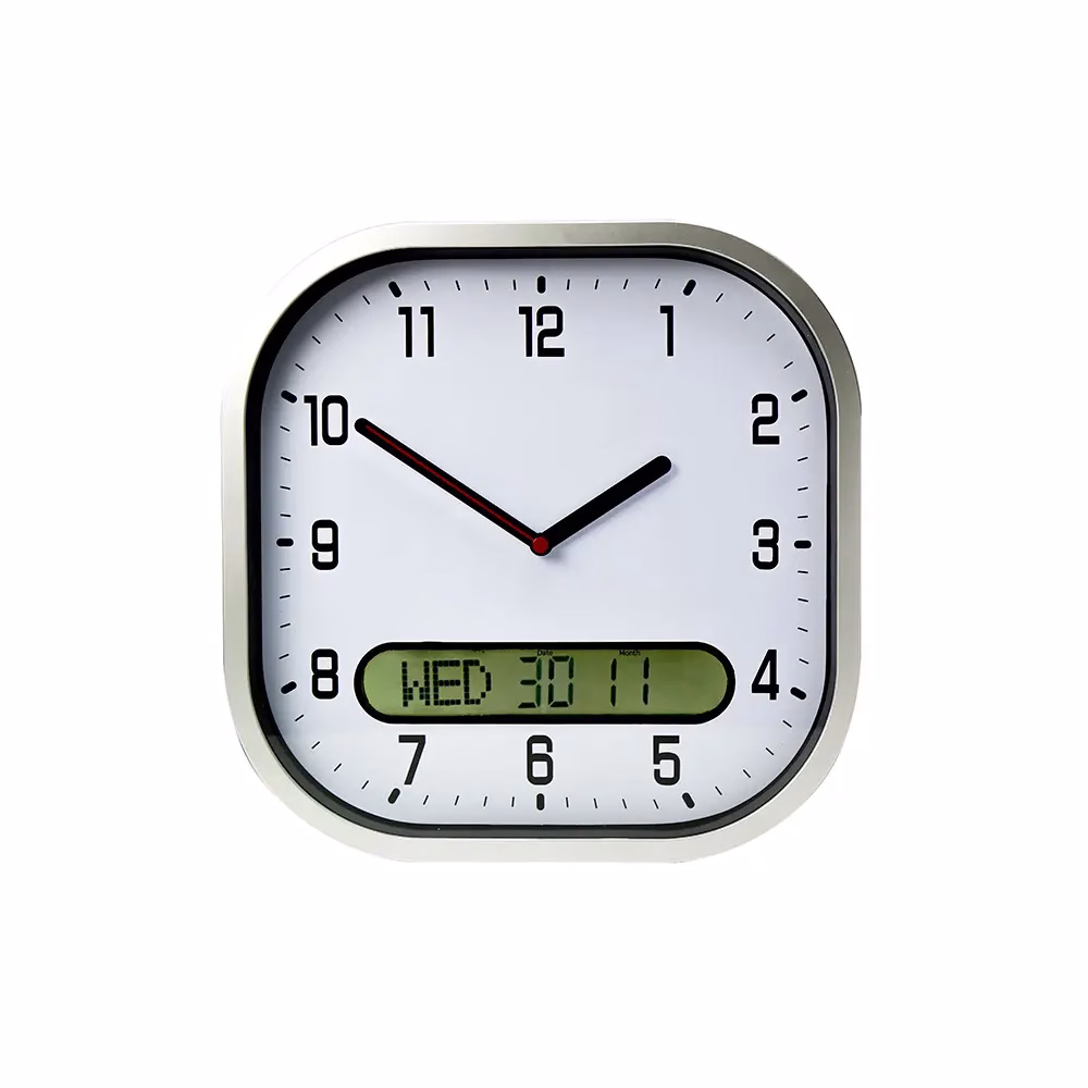 Lifemax Clear Time Day Date Wall Clock - Easy-to-Read Dementia-Friendly Display