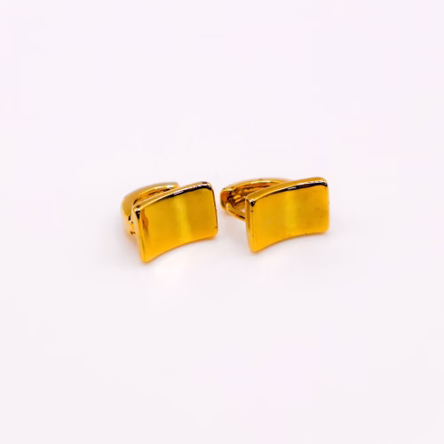 Golden Lock Rectangle Earrings | Elegant Gold-Plated Jewelry for Women