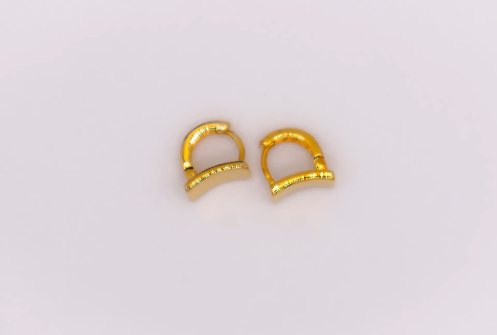 Golden Lock Rectangle Earrings | Elegant Gold-Plated Jewelry for Women - Image 4