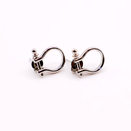 Whimsical White Gold Horseshoe Earrings